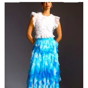 Cheri waterfall tule skirt from Anthropologie NWT size L